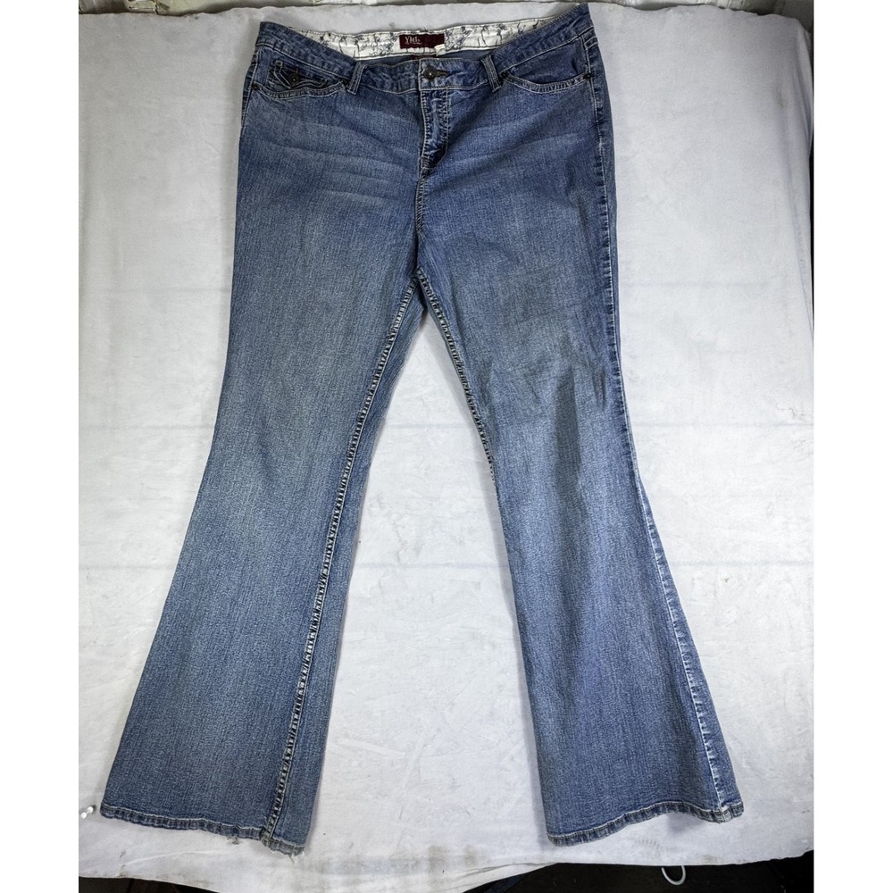YMI Womens Bootcut Jeans Blue Denim‎ Back Flap Pockets Stretch Retro Y2K Size 19